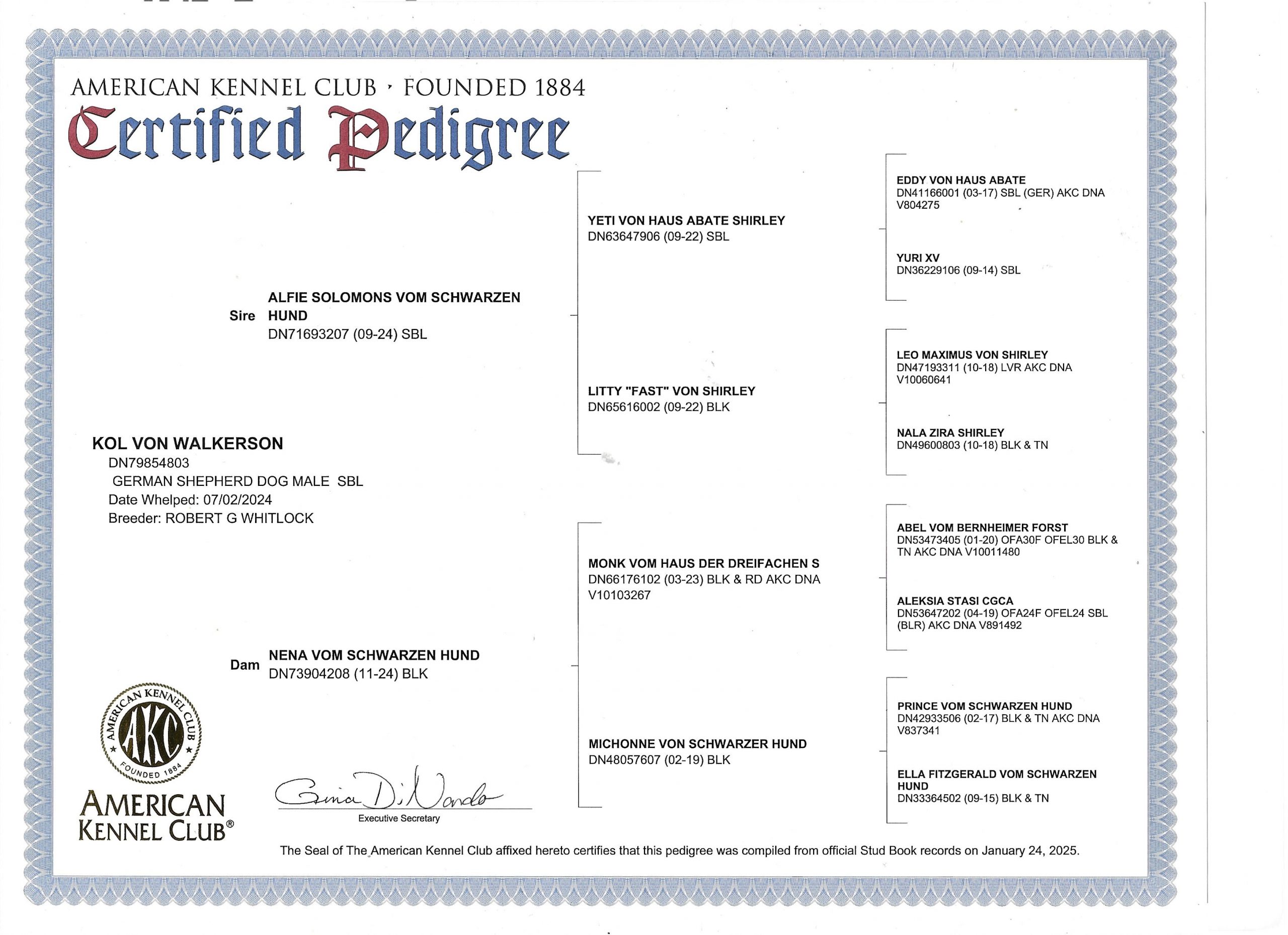 German Shepherd Dog pedigree
